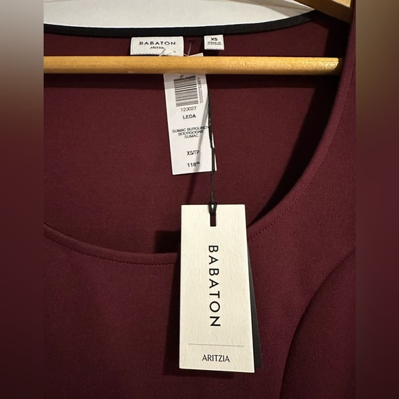 NWT Babaton Leda Ponte Dress in Sumac Burgundy XS - Picture 9 of 11